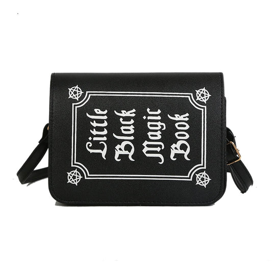 Little Black Magic Book Letter Shoulder Bag