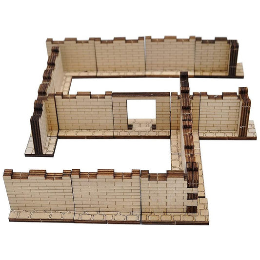 Dungeon Brick Walls (Set of 16) Wood Laser Cut 3D Modular Terrain Tiles