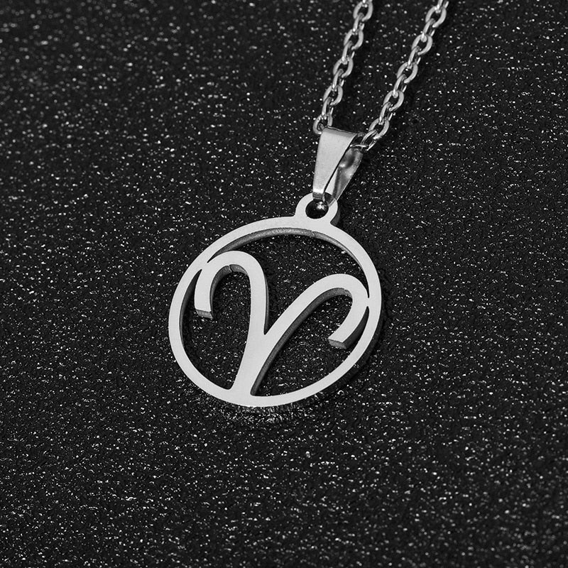 Stainless Steel Zodiac Sign Necklace.