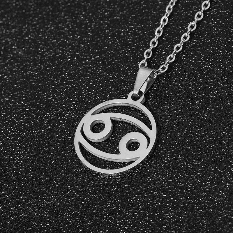 Stainless Steel Zodiac Sign Necklace.
