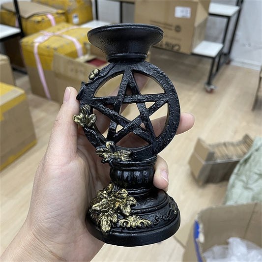 Pentagram Relief Resin Crystal Ball Stand