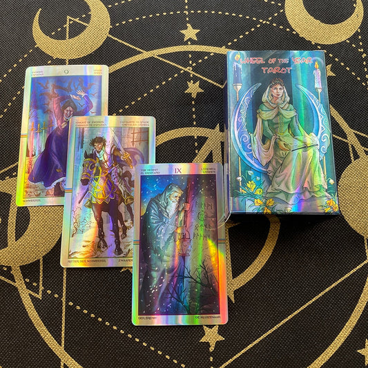 Wheel Of The Year Holographic Tarot Cards - Travel Size